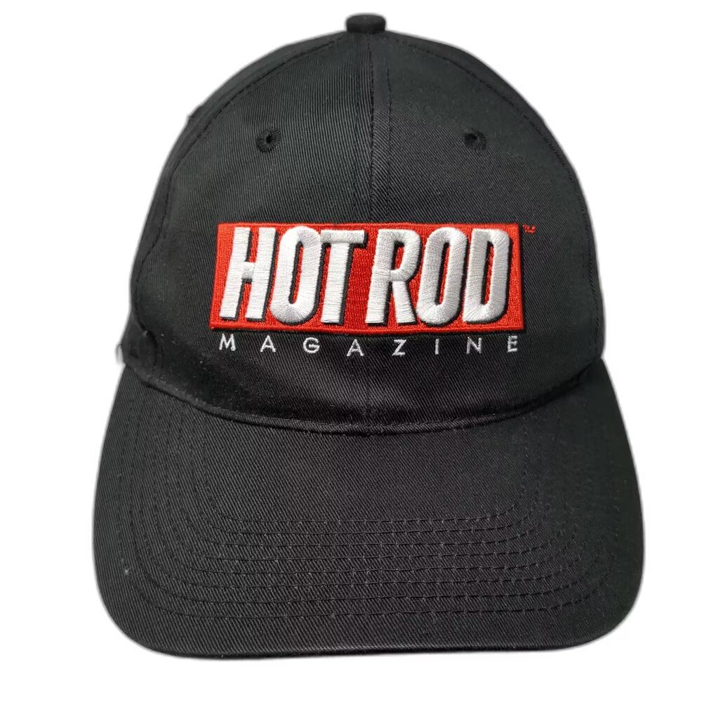 Hot Rod Magazine Baseball Cap Black Red OS Strapback Embroidered Logo hat